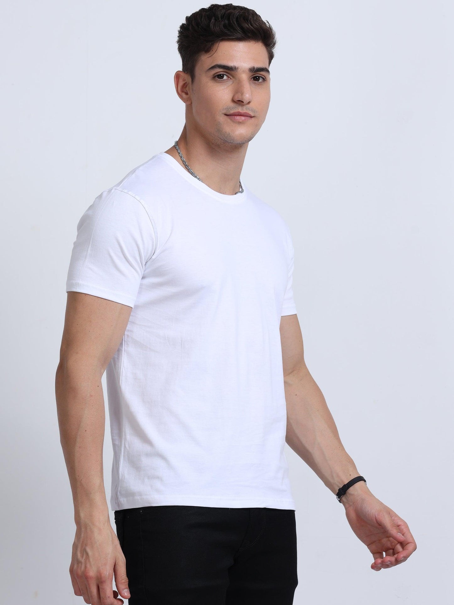 Pure Cotton Plain White Tshirt